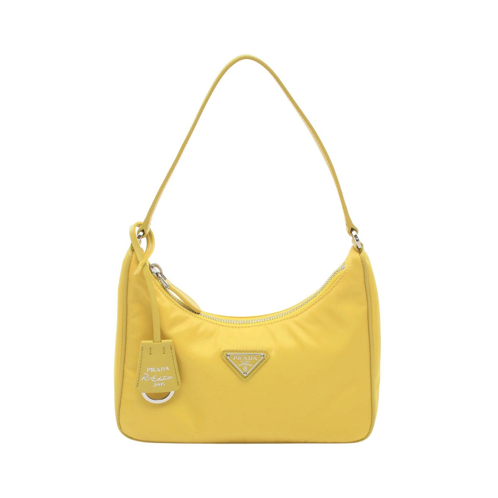Prada Tessuto Saffiano Leather Shoulder Bag Yellow